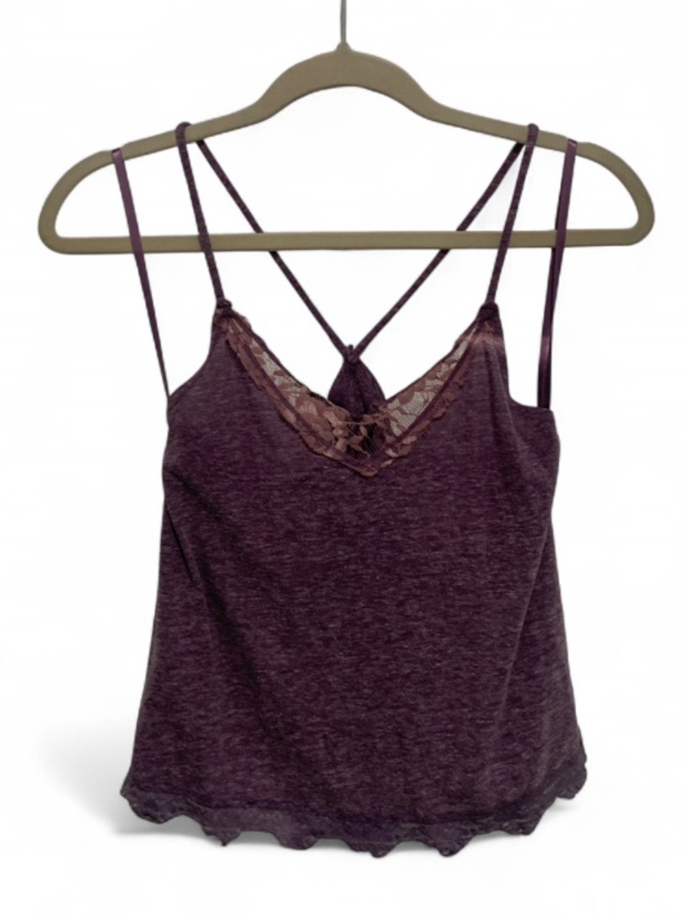 Kimchi Blue Purple Lace-Trim Cami Tank Top